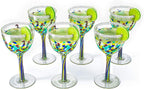 Mexican Wine Glasses Set of 6 - Confetti Wine Glasses