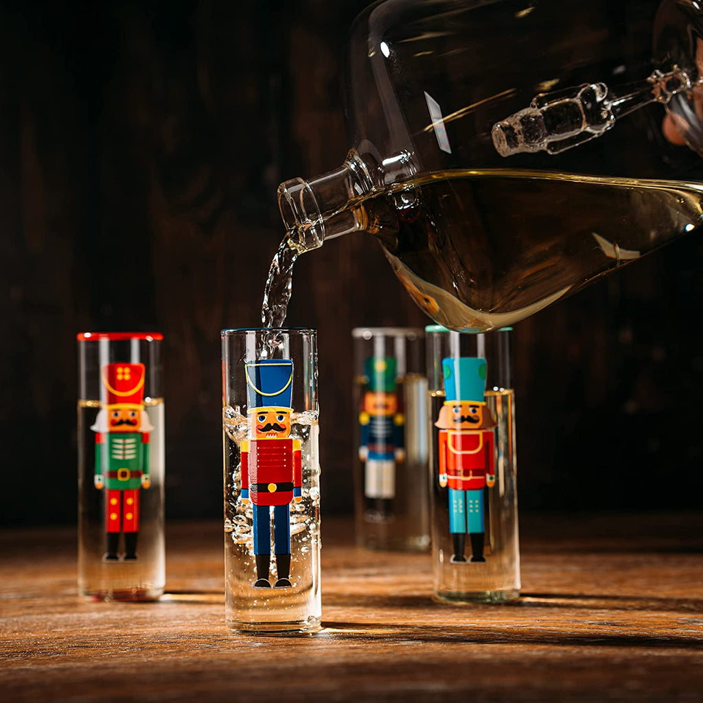 Nutcracker Decanter & Glasses, Set of 5-3