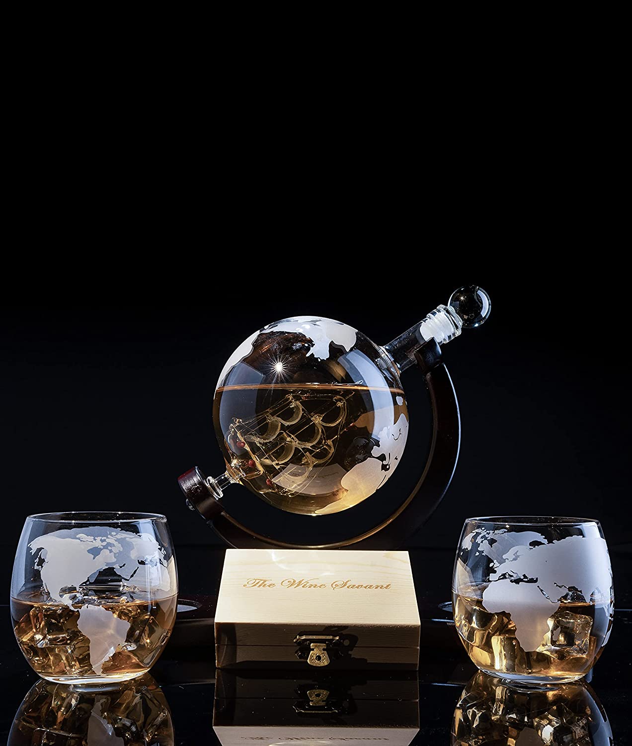 World Decanter with 2 Glasses Globe 2-2-1