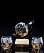 Whiskey & Wine Decanter Globe World Set - 850ml-1