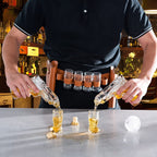 Pistol & Shotglasses Decanter Party Serving Holster Set-1