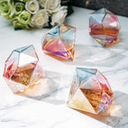 Set of 4 Diamond Whiskey & Wine Glasses 10oz  (Iridescent)