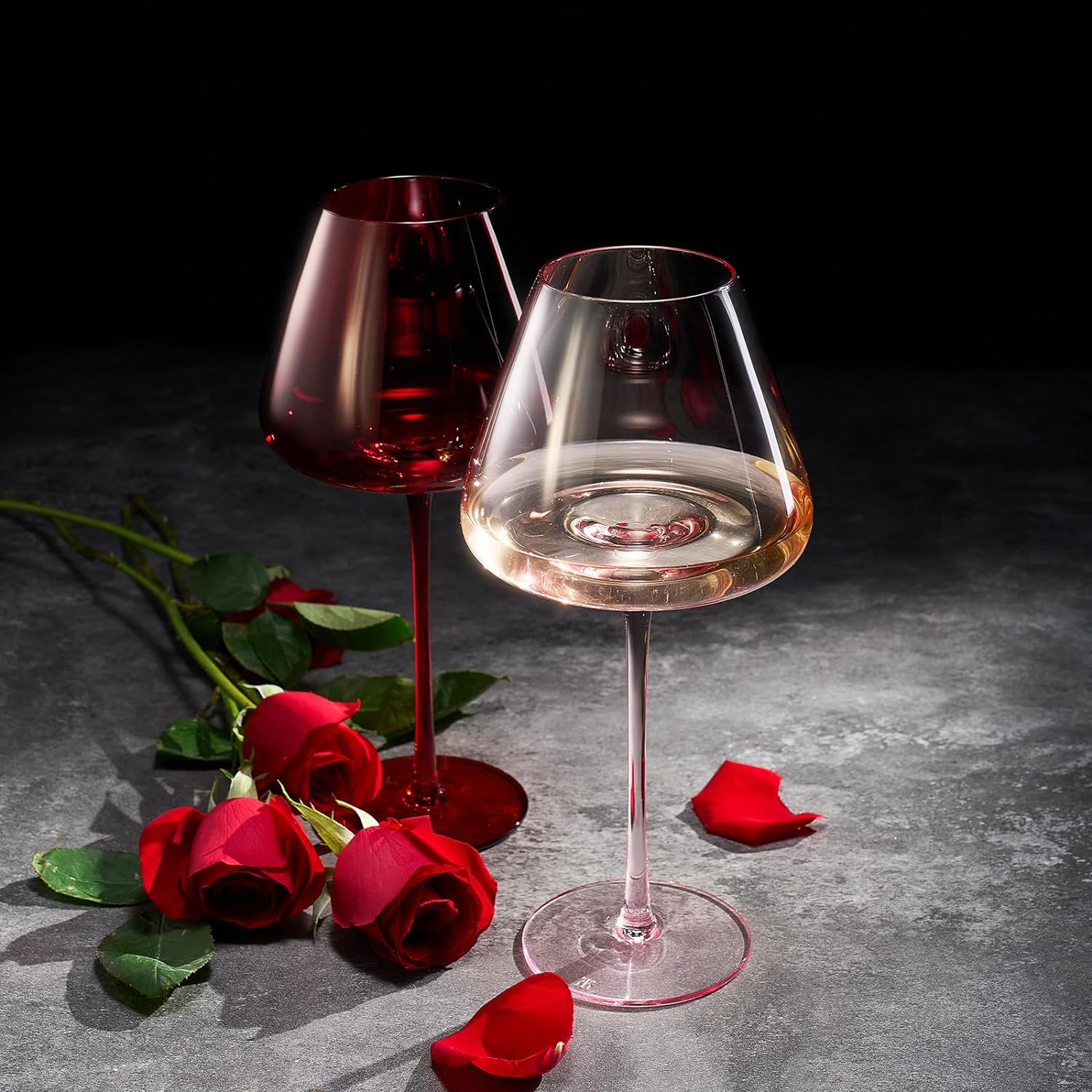 Valentine's Colored Red & Pink Crystal Wine Glasses | 2 Set-2