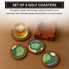 Khen Golf Hand-Stitched Needlepoint Coasters - Set of 4-2