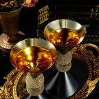 The Wine Savant Diamond Studded Martini Glasses Set of 2-3