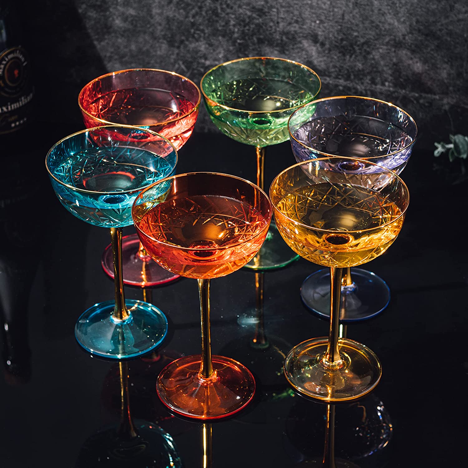 Vintage Art Deco Coupe for Champagne | Set of 6 | 7 oz-2