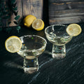 Hand Blown Margarita Glass – (Polka Dot Vintage Design)