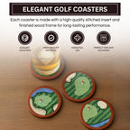 Khen Golf Hand-Stitched Needlepoint Coasters - Set of 4-3