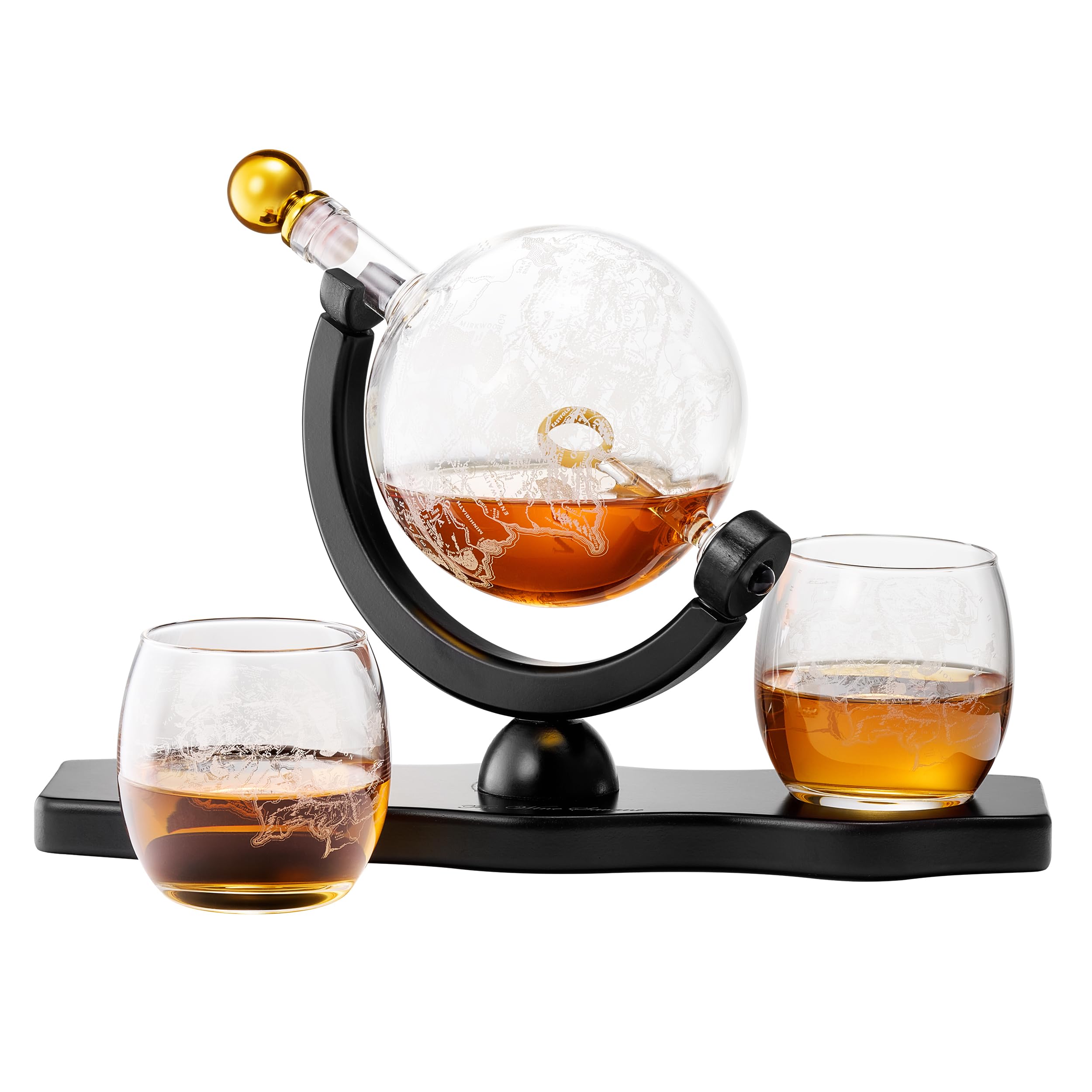Middle Earth Decanter Set with Gold Ring -0