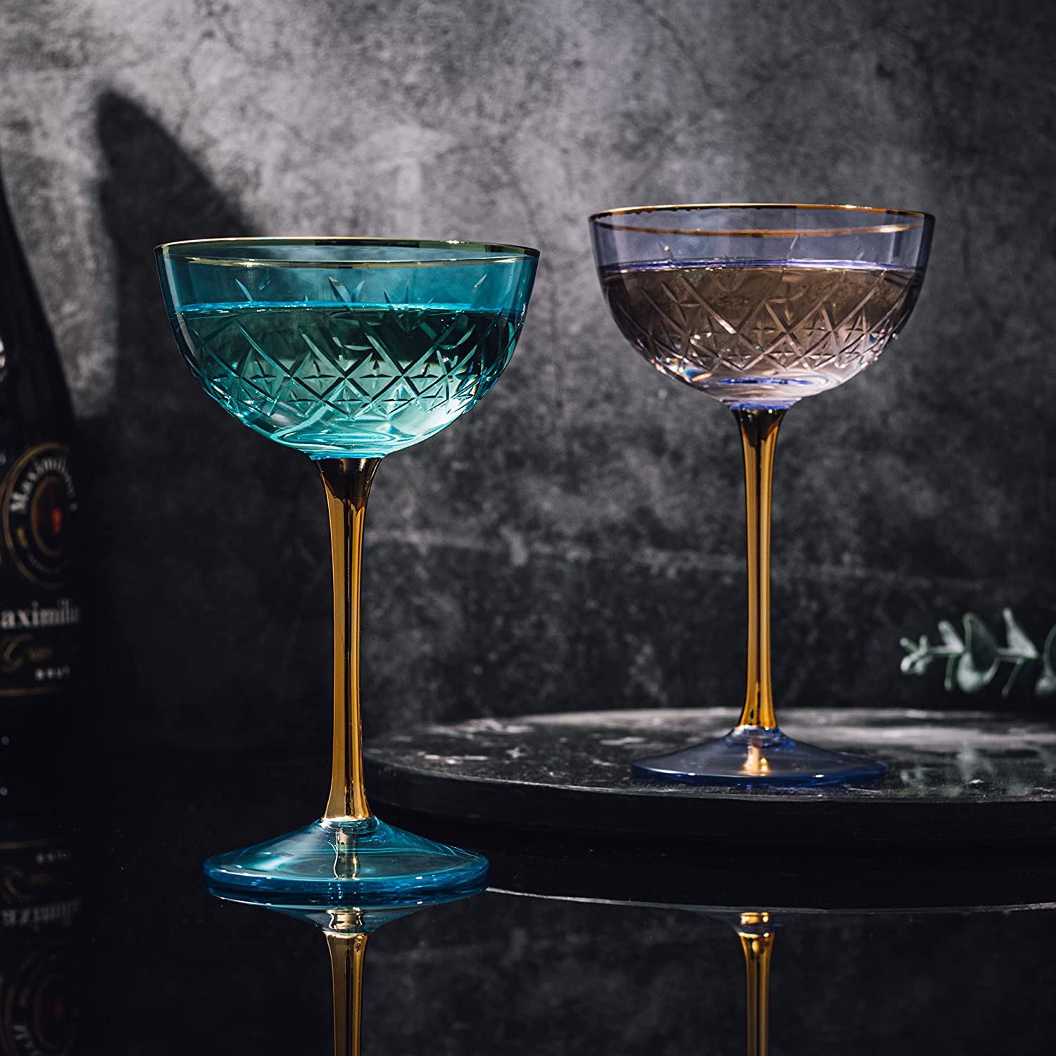 Vintage Art Deco Coupe for Champagne | Set of 6 | 7 oz-3
