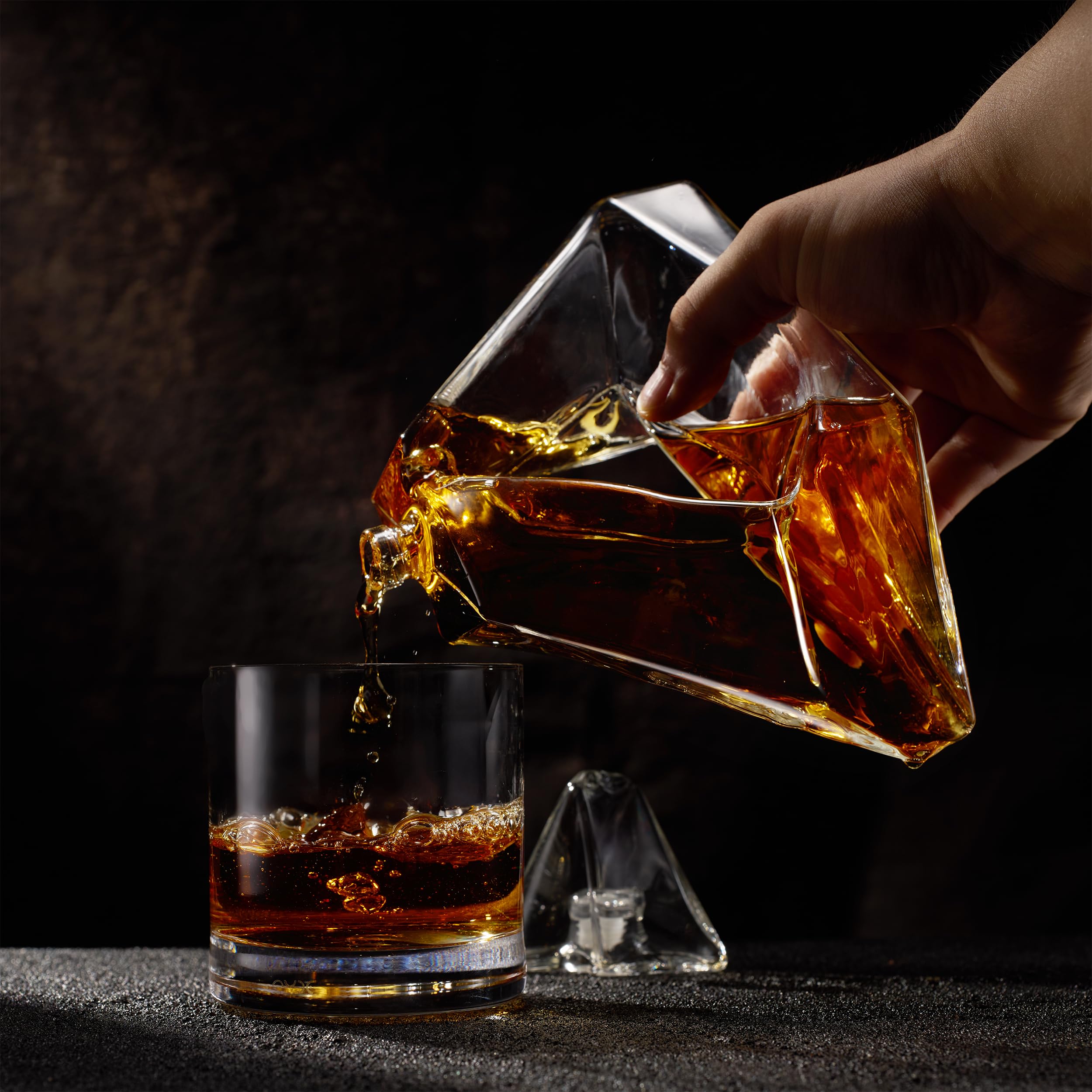 Penrose Pyramid Whiskey Decanter | Glass Liquor Dispenser-1
