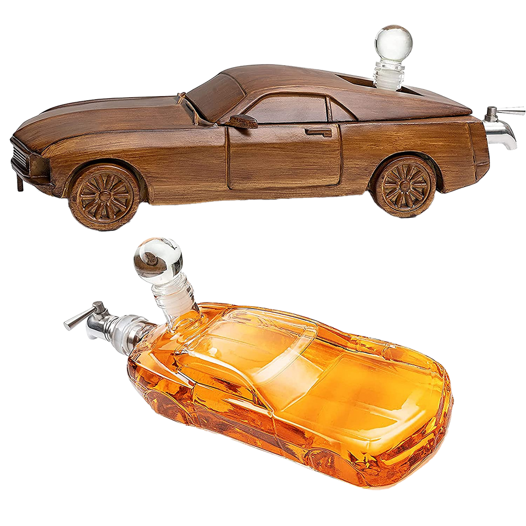 Car Wine & Whiskey Decanter Set 500ml - 13" L-0