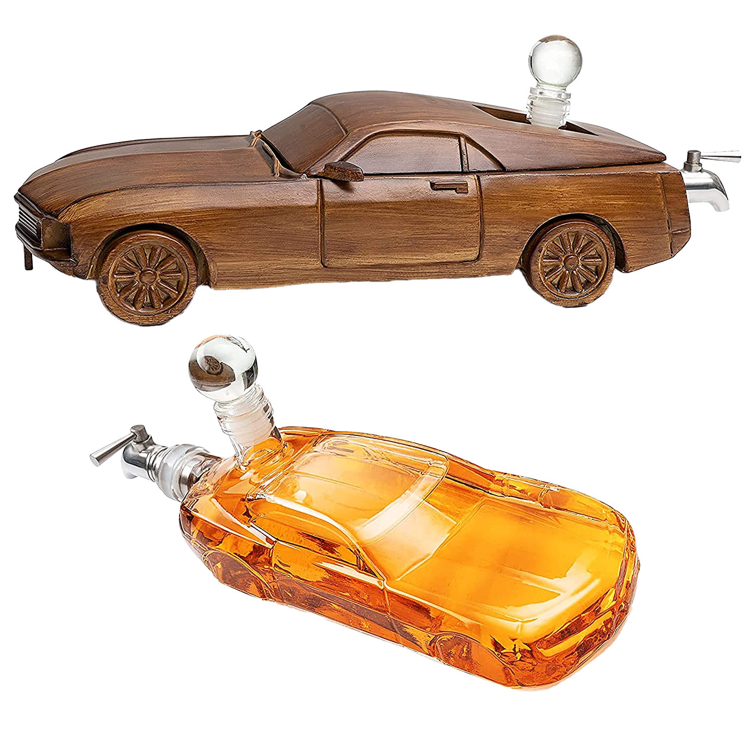 Car Wine & Whiskey Decanter Set 500ml - 13" L-0