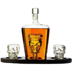 Skull King Skeleton Wine & Whiskey Globe Decanter Set 750 mL