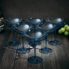 Cobalt Blue Colored Champagne Coupe Glasses 12oz Set of 6-2