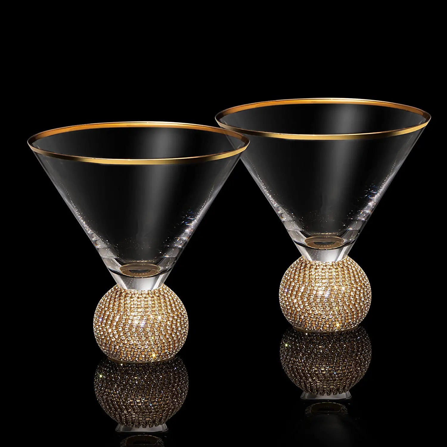 Diamond Studded Martini Glasses Set of 2-1