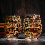 Renaissance Stained Glass Windows, (Stemless Wine Glasses)-1