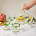 Palm Tree Pitcher & 4 Glasses Set Decanter, 9 oz-2
