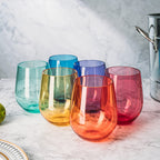 European Style Crystal, Stemless Wine Glasses, 15oz-2