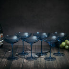 Cobalt Blue Colored Champagne Coupe Glasses 12oz Set of 6-1