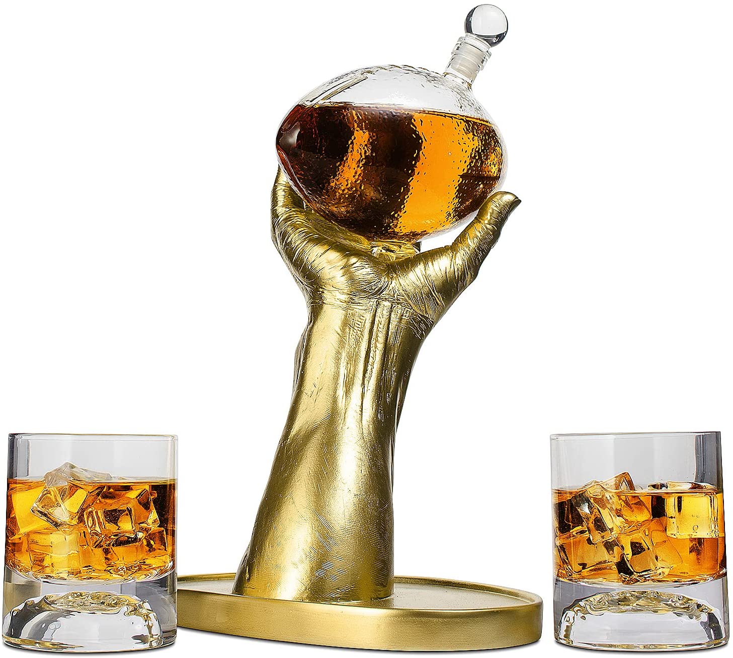 Football Decanter with 2 Football Whiskey & Wine Glasses-3