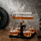 Wine & Whiskey Decanter Set 1100ml with 4 Whiskey Glasses-1