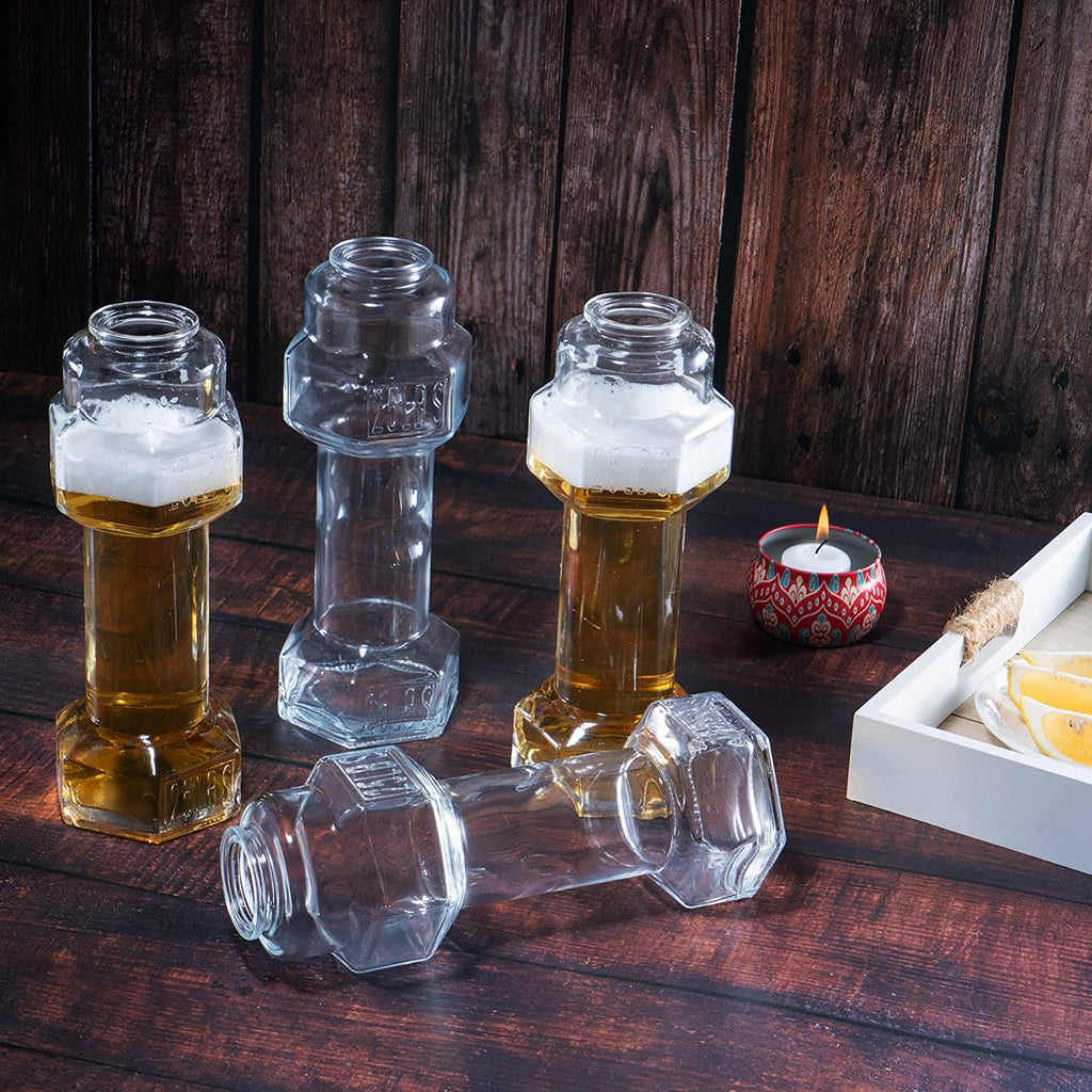 Dumbbell Whiskey & Cocktail Glasses Set of 4 (26 OZ)-3