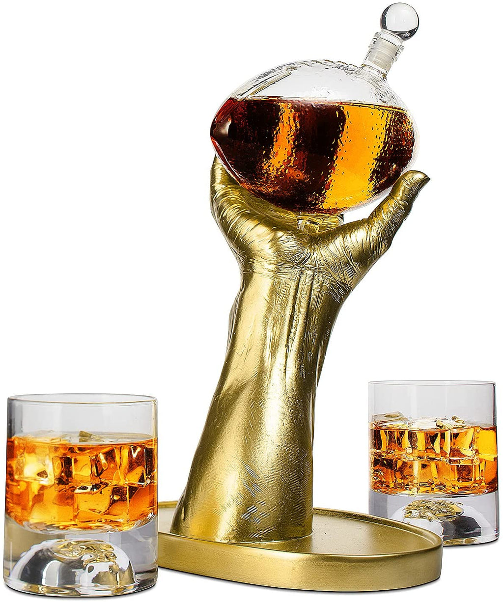 Football Decanter with 2 Football Whiskey & Wine Glasses-4