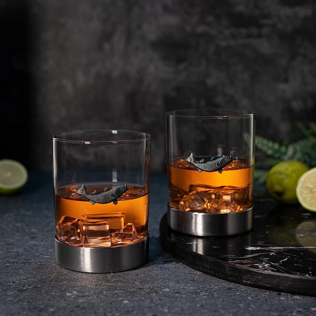 Fish Whiskey, Wine & Water Glasses Set of 2-1