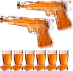 Pistol & Shotglasses Decanter Party Serving Holster Set-2