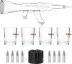 Gun Whiskey Decanter Set - SKF1801 - 8 Bullet Whiskey Chillers-1