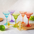 The Wine Savant Hand Blown Colorful Margarita (Set of 6)-1