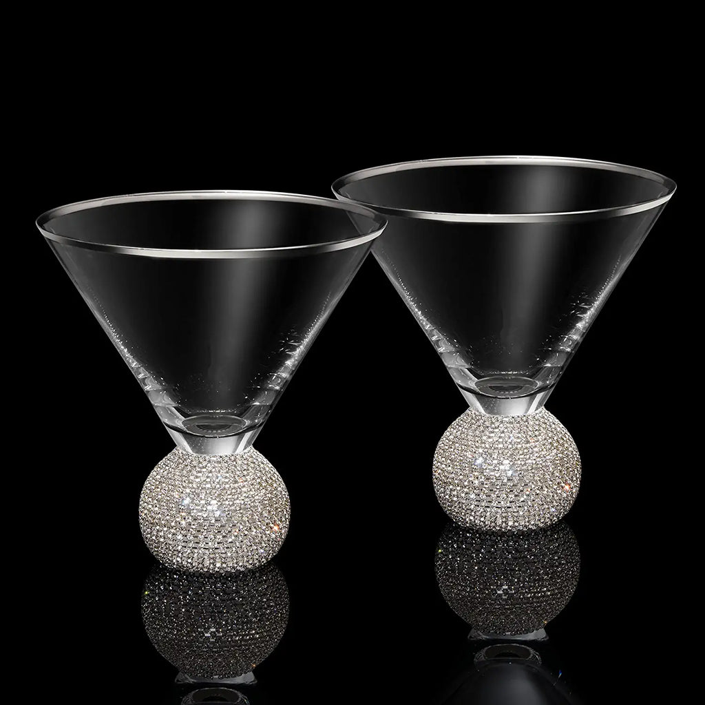 Diamond Studded Martini & Cocktail Glasses - Set of 2-1