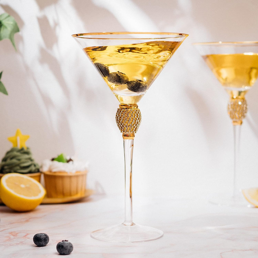 Diamond Collection 2 Piece Stemmed Martini Set-2