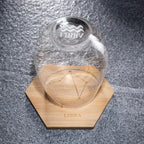 Set of 2 Zodiac Sign Wine Glasses with 2 Wooden Coasters (Libra)-3