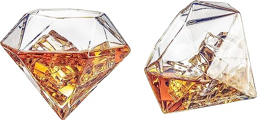 Set of 4 Diamond Whiskey & Wine Glasses 10oz-3