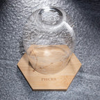 Set of 2 Zodiac Sign Wine Glasses with 2 Wooden Coasters (Pisces)-3