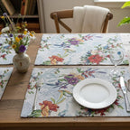 DaDa Bedding Set of 4-Pieces Tropical Sky Blue Birds Floral Tapestry Dining Table Placemats 13” x 19” (18116)-0