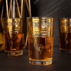 Gold Moroccan Glasses Artisan Hand-Made Multipurpose 220 ml