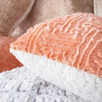 DaDa Bedding Heart Shaped Pillow Coral Peach Pink Faux Fur & Sherpa Soft Decorative Throw Pillow - 14x16 inches Coral Peach for Valentine's Day or Any Special Occasion-4