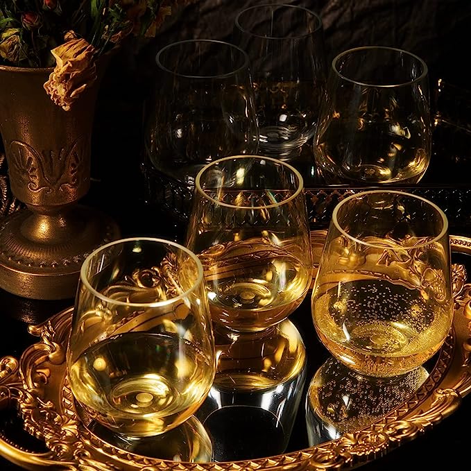 European Style Unbreakable Elegant Acrylic Stemless Wine Glasses 15 oz | Set of 6-2