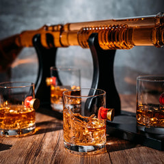 Shotgun Whiskey Decanter Set - 800 ml & 4 12oz Bullet Glasses-2
