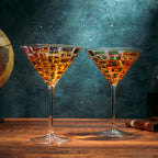 Renaissance Holiday Stained Glass Windows, (Martini Glasses)-1