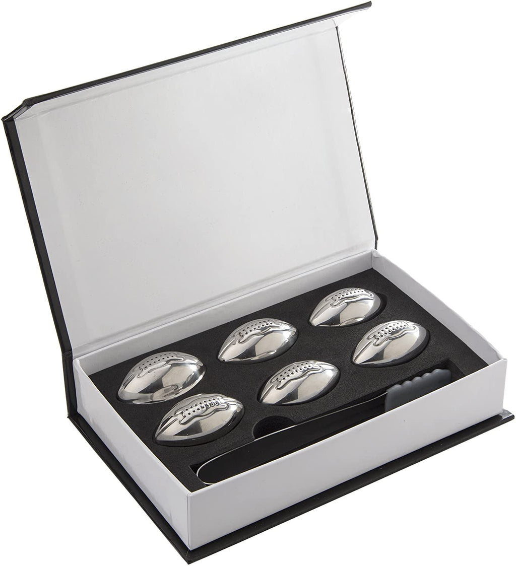 Football Whiskey Stones, 6 Stones Rocks Cubes-3