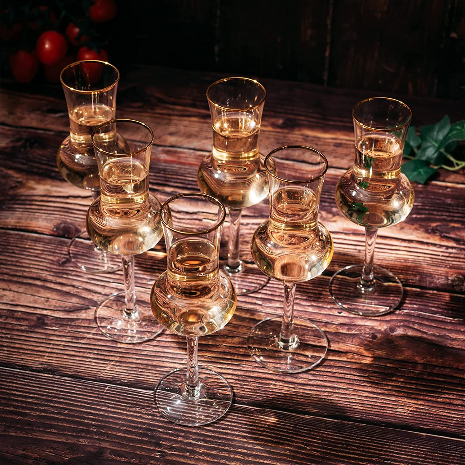 The Wine Savant Crystal Set of 6 Grappa Glasses 3oz-1