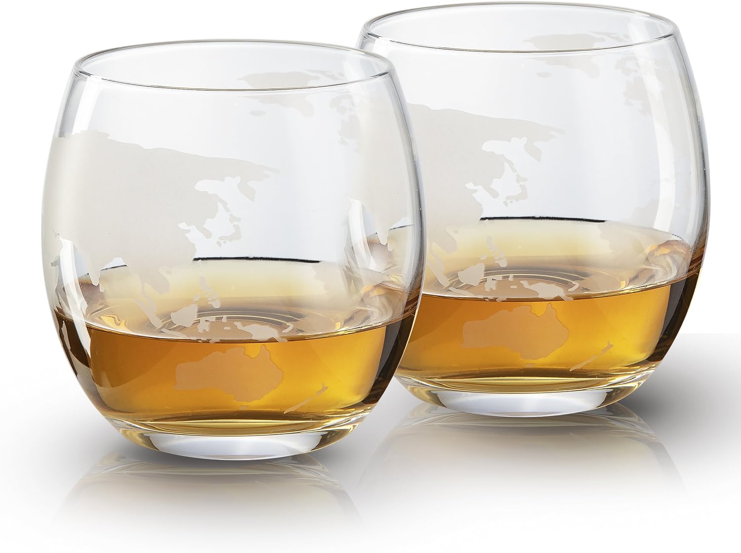 Etched World Decanter Whiskey Globe-1