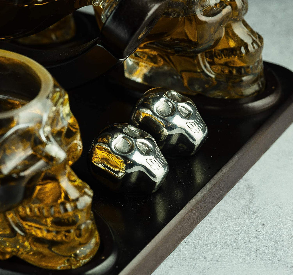 Skull Skeleton Wine & Whiskey Globe Decanter Set 850 mL-4