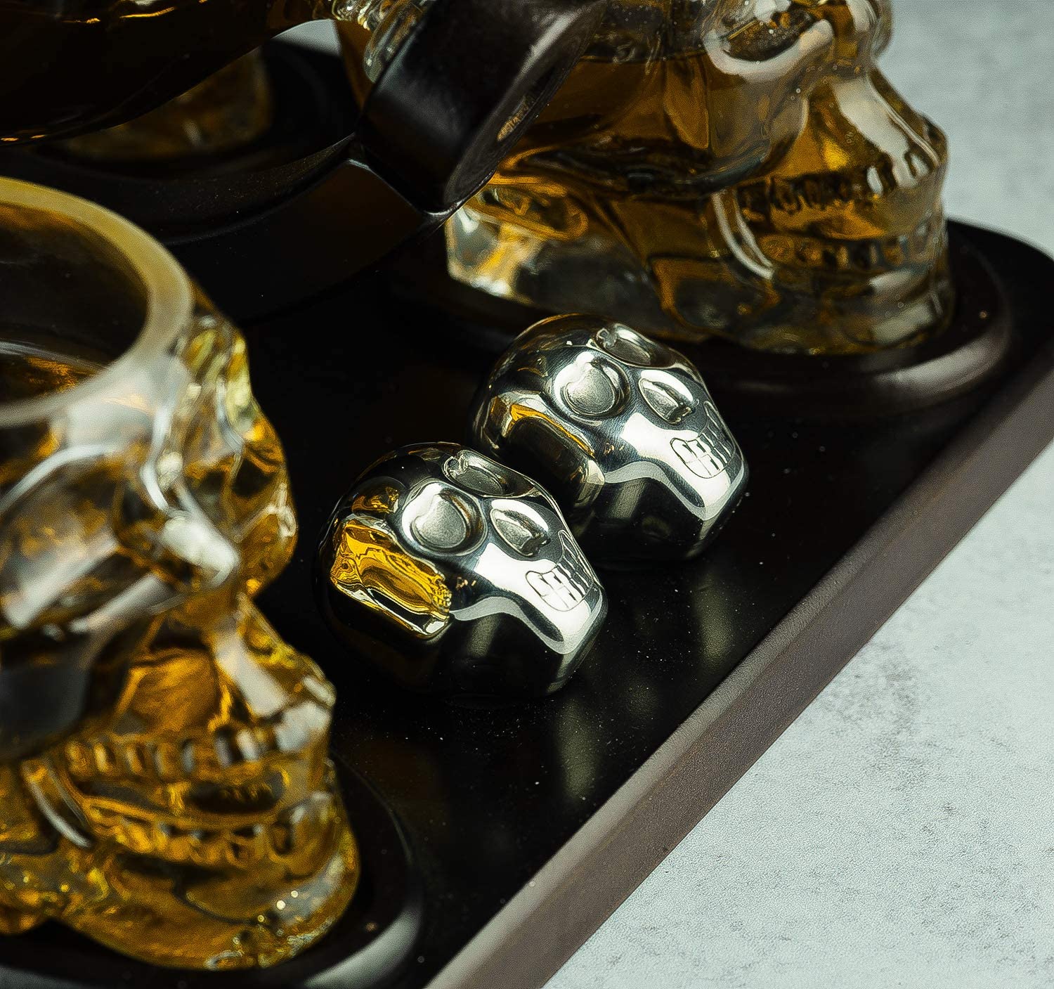 Skull Skeleton Wine & Whiskey Globe Decanter Set 850 mL-4