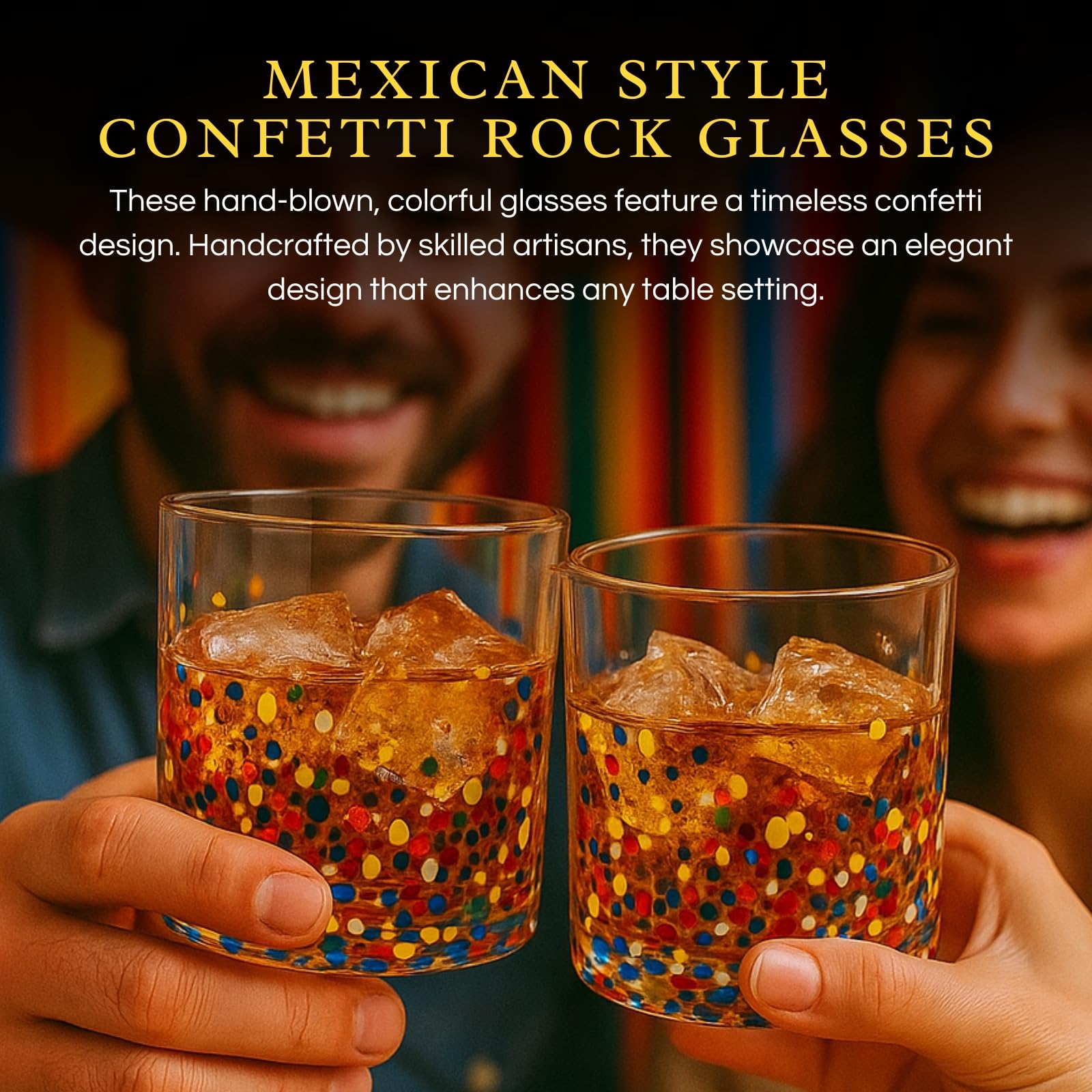 Large Confetti  DOF Glasses – Set of 2- 11oz-2