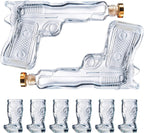 Pistol & Shotglasses Decanter Party Serving Holster Set-4